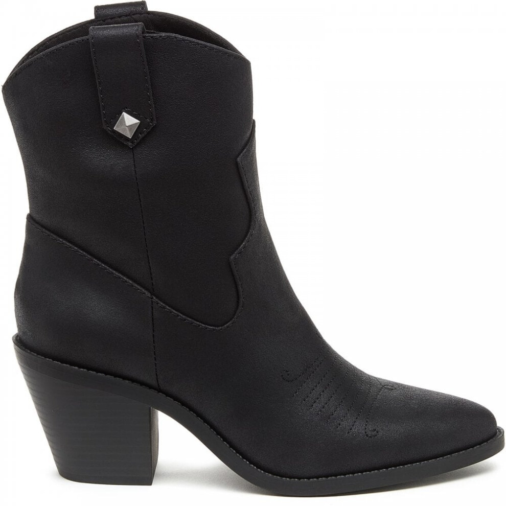 (7 (Adults')) Feather | Black | Ladies Cowboy Boots
