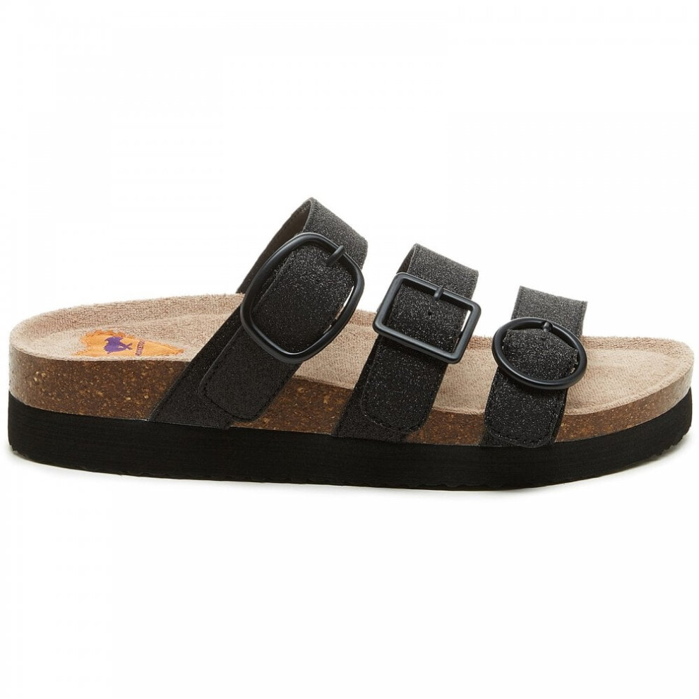 (3 (Adults')) Astor Glenn Glitter | Black | Women's Platform Slides