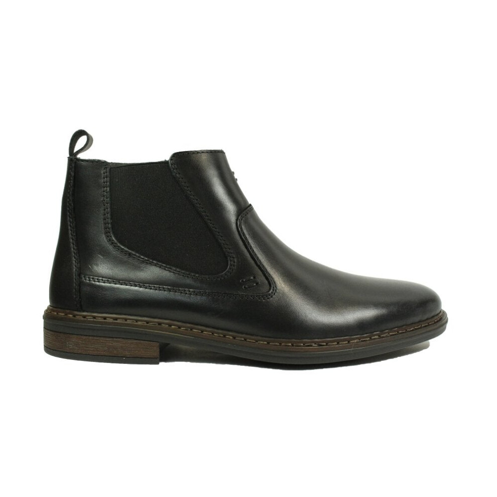 (8 (Adults')) 37662-00 | Black Leather | Men's Zip Up Chelsea Boots