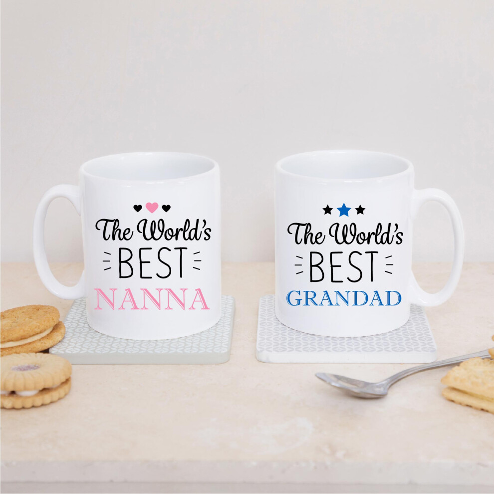 World's Best Nanna & Grandad Pair Of Ceramic Mugs Cups