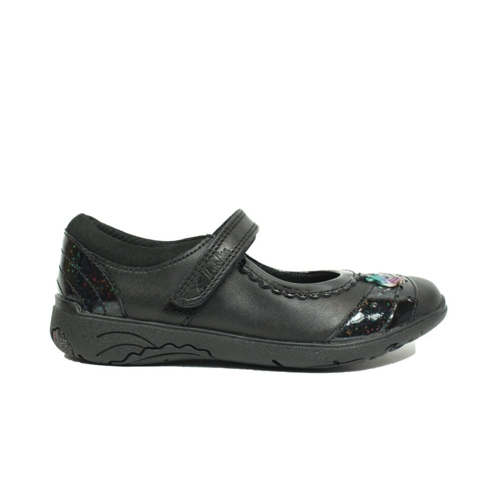 Clarks (9.5 (Children's)) Relda Spark Kids | Black Leather | Children's Mary Jane School Shoes