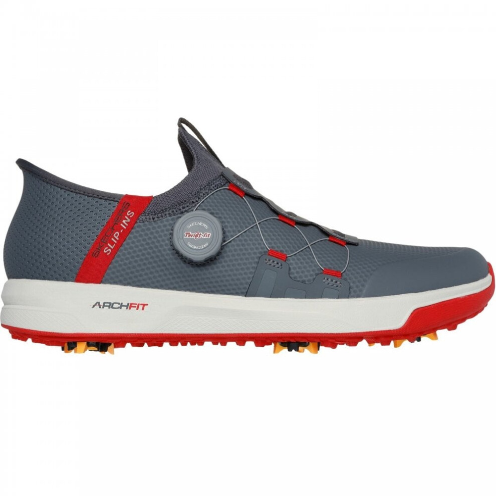 (11 (Adults')) Slip-ins: GO GOLF Elite Vortex | Charcoal/Red | Golf 's Waterproof Golf Shoes