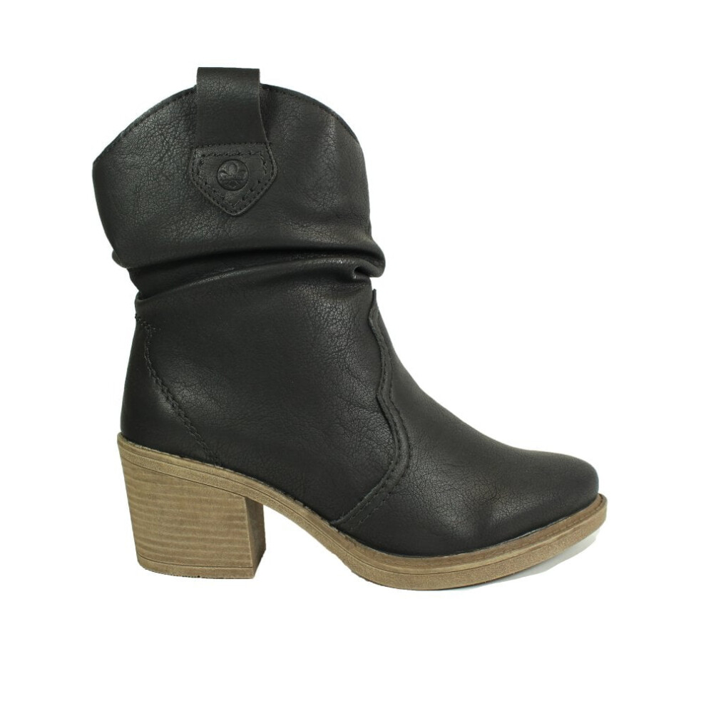 (5 (Adults')) Y1284-00 | Black | Women's Western Style Heeled Ankle Boots