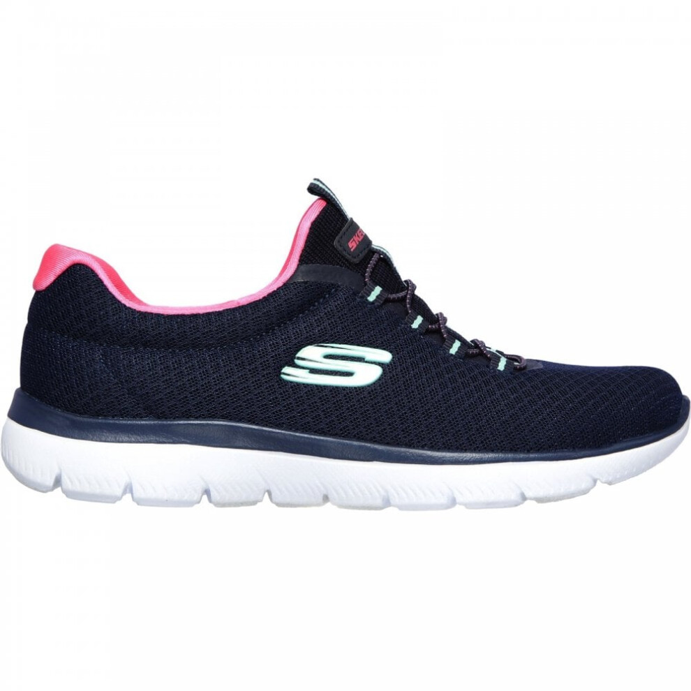 (8 (Adults')) Summits | Navy/Hot Pink | Womens Slip On Trainers