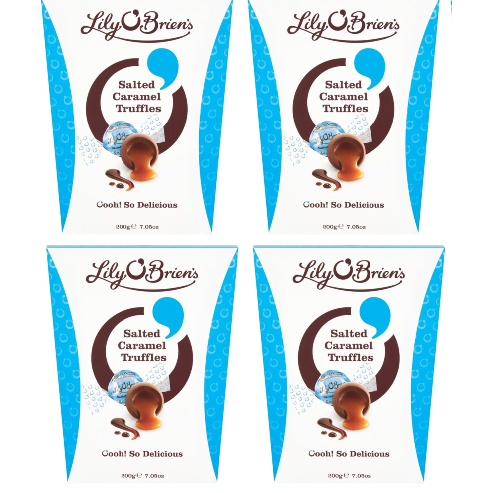 Lily O'briens Gourmet Salted Caramel Truffles 4x 200g Luxury Chocolates Gift Box
