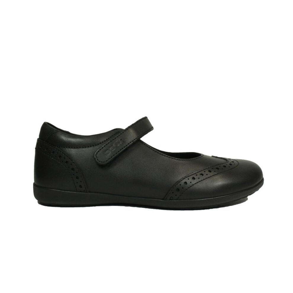 (13 (Children's)) J Iberide | Black Leather | Girl's Mary Jane Brogue School Shoes