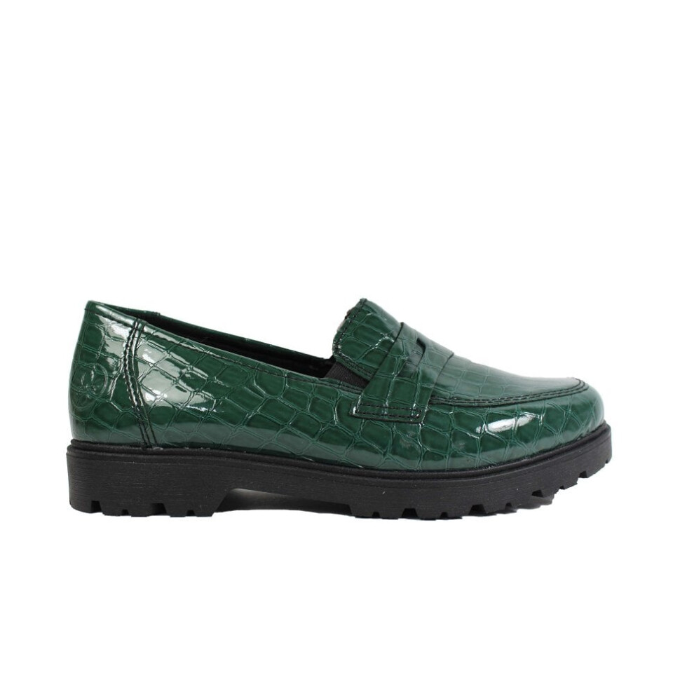 (6 (Adults')) 45560-54 | Tanne Green Croc Patent | Women's Loafer Shoes