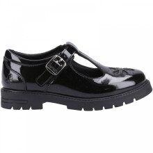 Fiona Patent Junior | Black | Girl's Buckle School Shoes