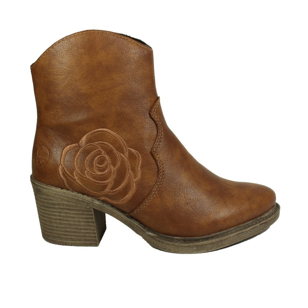 (7.5 (Adults')) Y1250-24 | Zimt Brown | Women's Western Style Ankle Boots