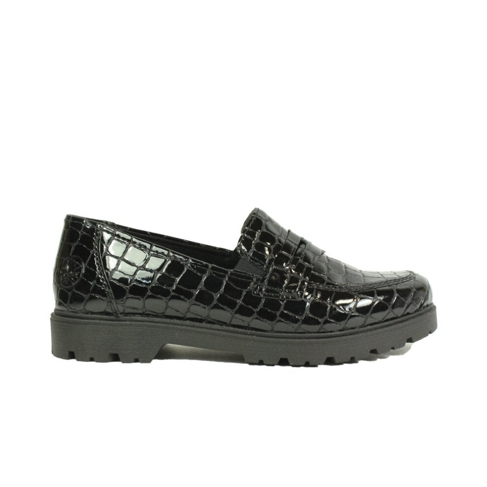 (6.5 (Adults')) 45560-03 | Black Croc Patent | Women's Loafer Shoes