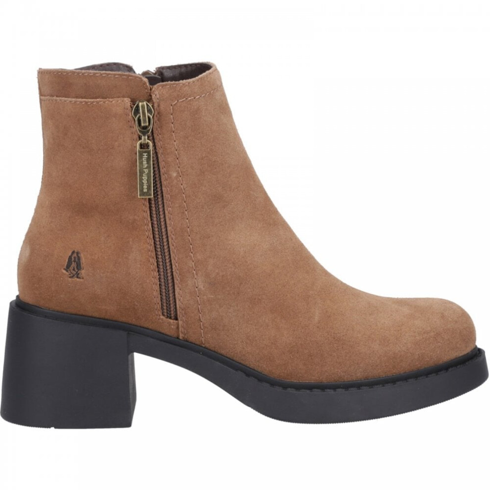 Hush Puppies Women's (6 (Adults')) Adele | Tan | Heeled Ankle Boots Size 6