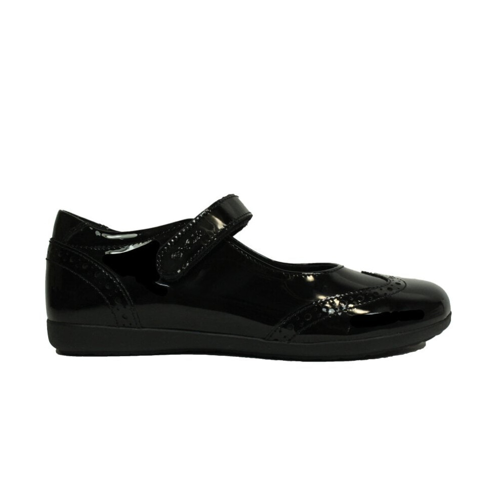 (1.5 (Children's)) J Iberide | Black Patent Leather | Girl's Mary Jane Brogue School Shoes