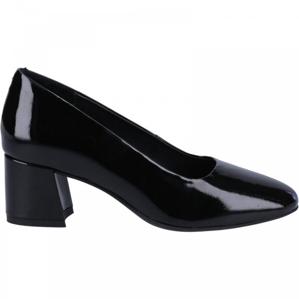 Hush Puppies (8 (Adults')) Alicia | Black | Women's Leather Court Shoes