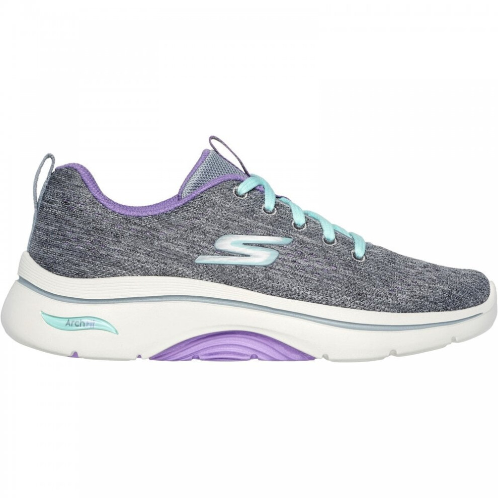 Skechers (3 (Adults')) Go Walk Arch Fit 2.0 - Vivid Sunset | Grey/Lavender | Women's Comfort Supportive Trainers