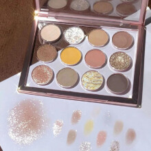 12 Colors Glitter Eyeshadow Palette Natural Shimmer Finish Waterproof Long Lasting Eyeshadow Cosmetics