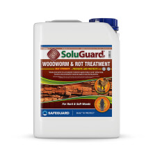 (5L Clear) Soluguard Woodworm & Rot Treatment - Ready to Use, Solvent-free Preservative Woodworm Killer