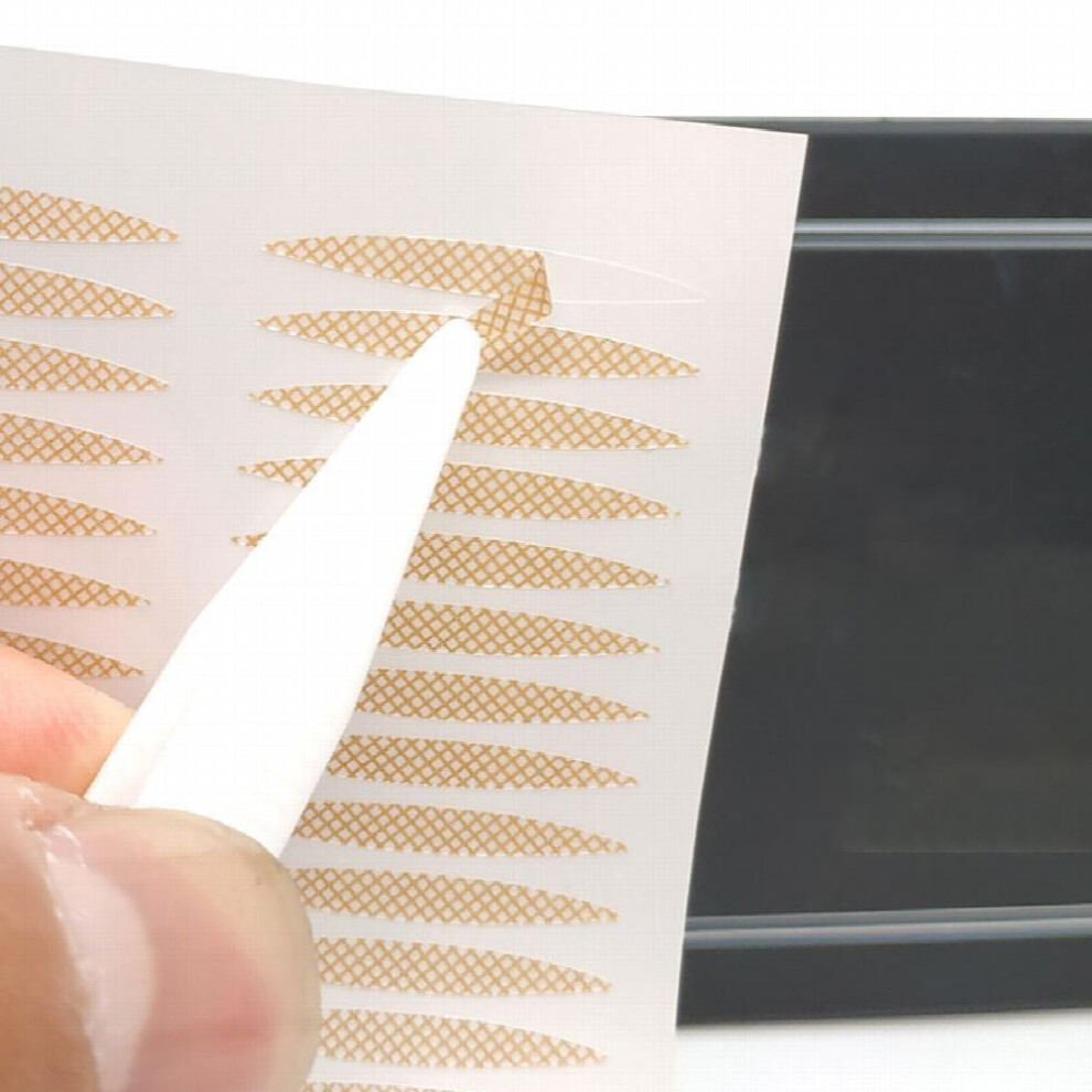 Lace Mesh Invisible Double Eyelid Stickers Glue Breathable Sticky & Long Lasting For Natural Eye Makeup 5pcs Total 200 Stickers