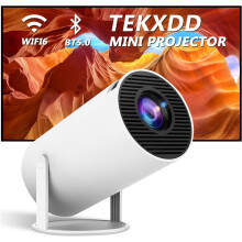 4K Mini Projector with WiFi 6 and Bluetooth 5.0/300 ANSI Native Outdoor Movie Projector, Portable Smart Projector Home Theater