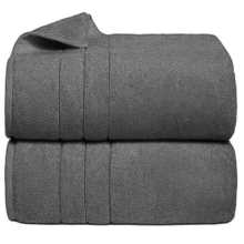 (Charcoal Grey) 2 Piece Egyptian Cotton Towels Large Bath Towel Sheet Super Soft Towel Bale Set