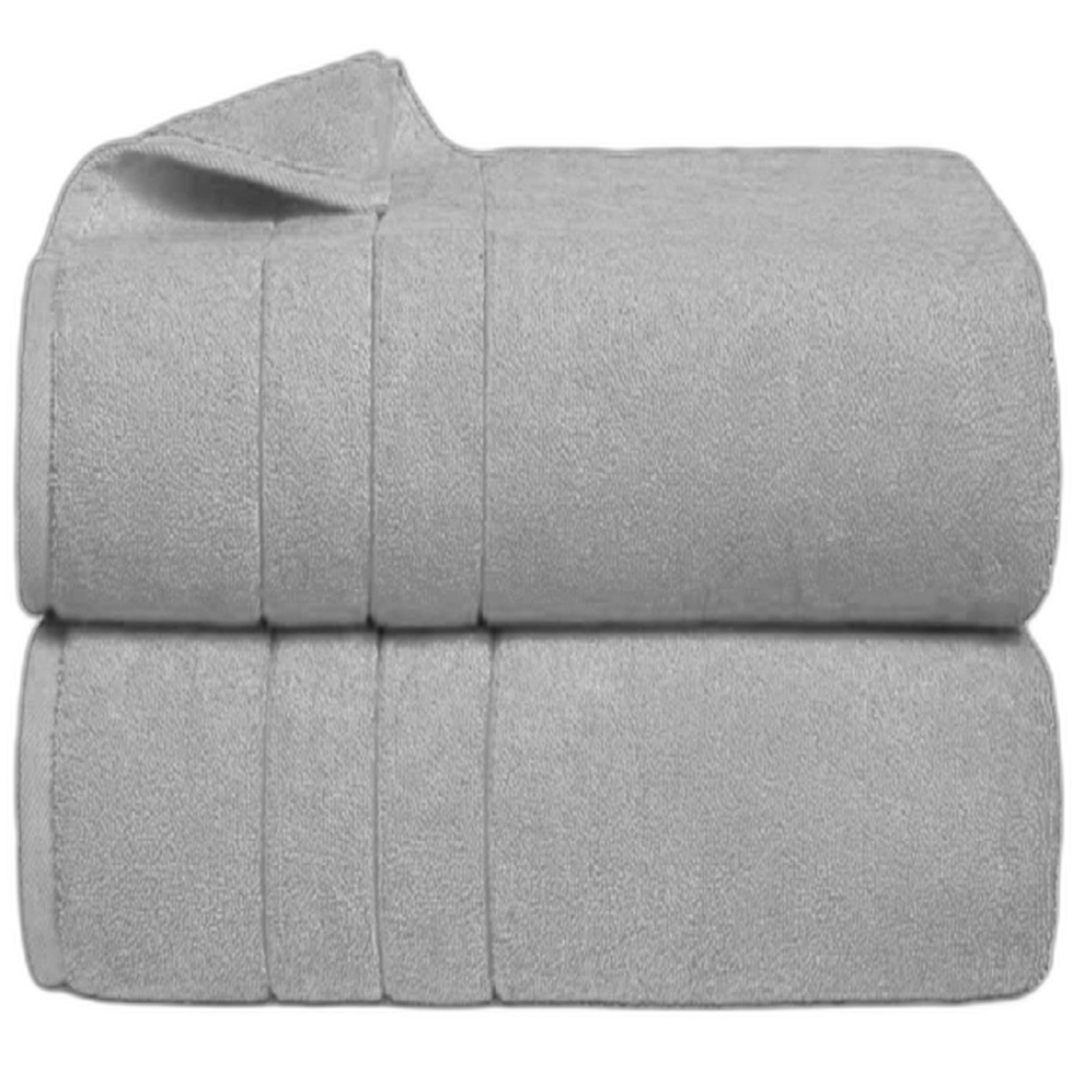 (Silver) 2 Piece Egyptian Cotton Towels Large Bath Towel Sheet Super Soft Towel Bale Set