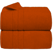 (Orange) 2 Piece Egyptian Cotton Towels Large Bath Towel Sheet Super Soft Towel Bale Set