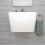 NES Home Nes Home White Modern Rectangle 565mm Square Wall Hung Ceramic Basin 3