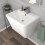 NES Home Nes Home White Modern Rectangle 565mm Square Wall Hung Ceramic Basin 5
