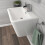 NES Home Nes Home White Modern Rectangle 565mm Square Wall Hung Ceramic Basin 6