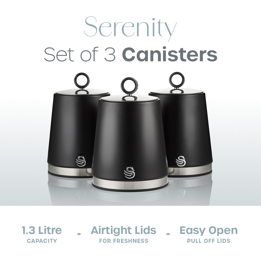 Tower Black Serenity Set Of 3 Canisters - Image 7
