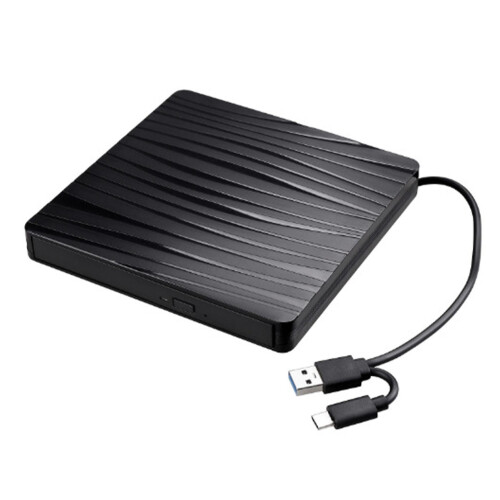 External DVD Drive CD Burner Desktop PC Black Type C Rewriter For Laptop Reader
