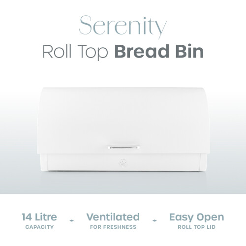 Swan Swan Serenity Bread Bin Roll Top SWKA18535WHT (White) 1