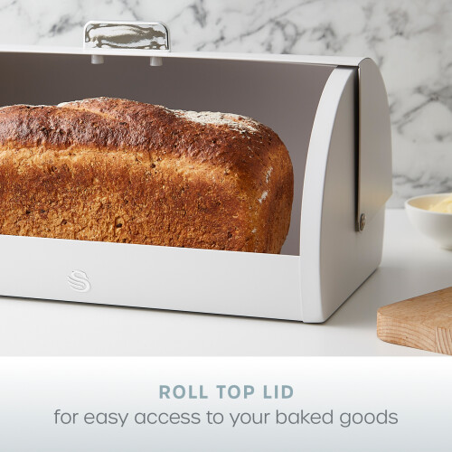 Swan Swan Serenity Bread Bin Roll Top SWKA18535WHT (White) 2