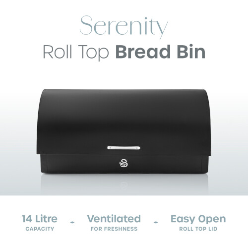 Swan Swan Serenity Roll Top Bread Bin SWKA18535BLK (Black) 1