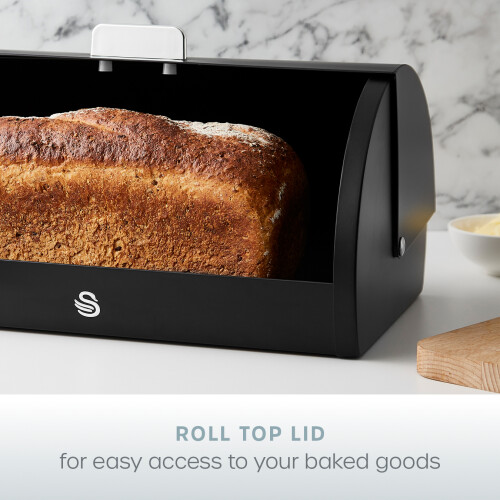 Swan Swan Serenity Roll Top Bread Bin SWKA18535BLK (Black) 2