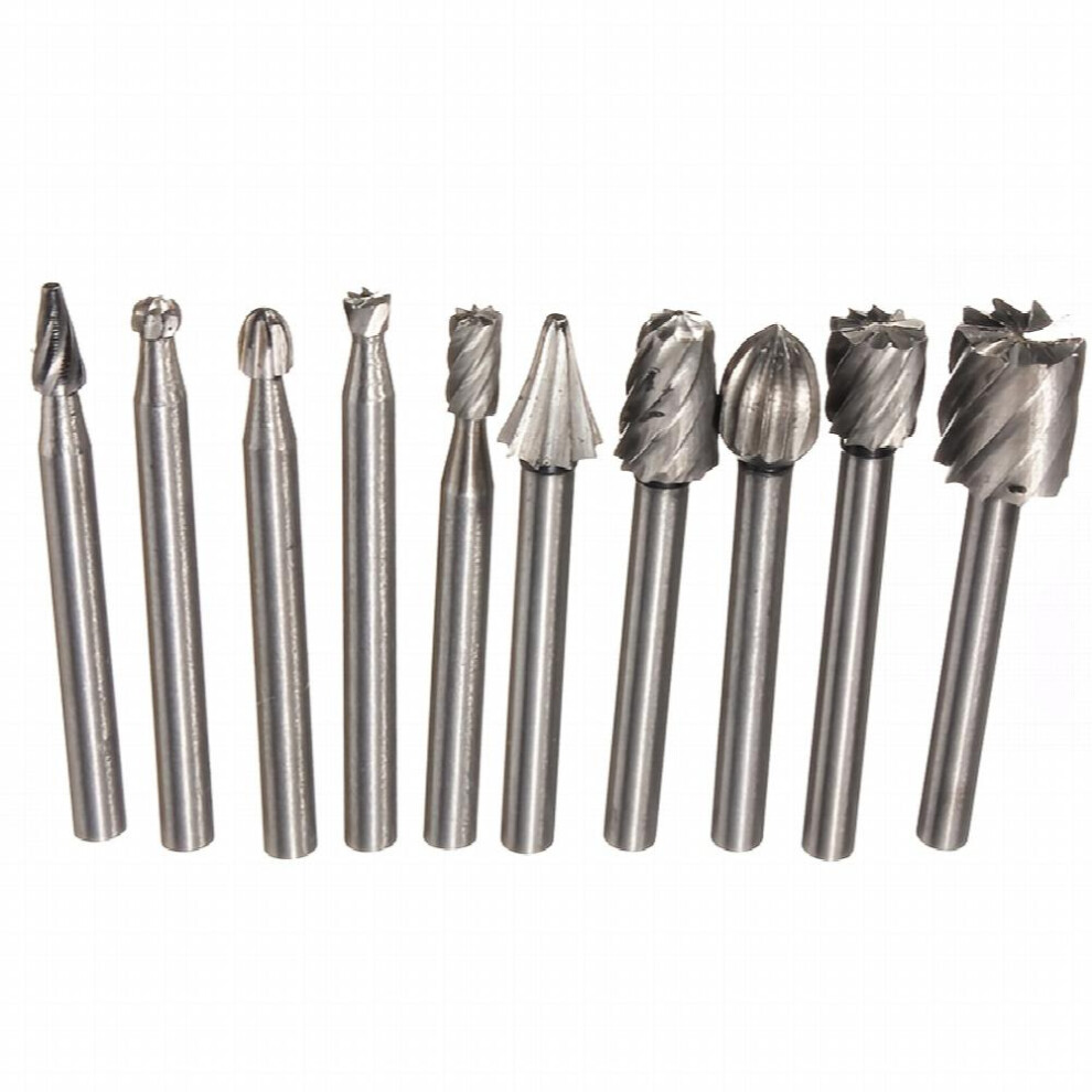 10pcs PMMJ Rotary Carving Bits Set And Engraving Router Bit For Rotary Tool Accessories With 1 8in 3mm High Speed Mini For Woodworking Engraving Drill