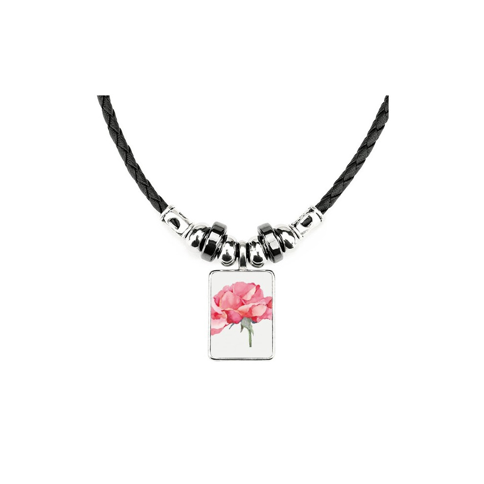 Photos - Pendant / Choker Necklace watercolor carnation flowers necklace jewelry torque leather pendant