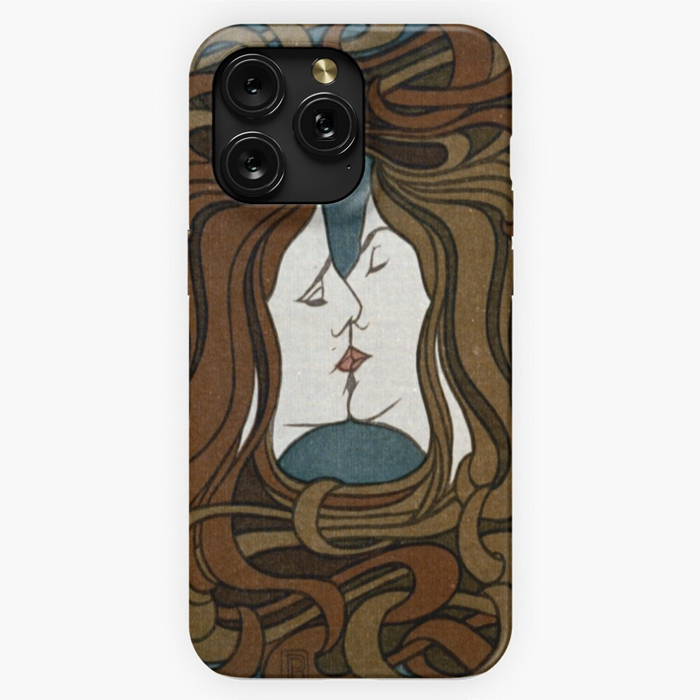 (Two Women Kissing, By Peter Behrens (1898)=255) Phone Case For Iphone Samsung 19 18 17 16 14 13 12 11 Plus Pro Max Galaxy S28 S27 S26 S25 S24 S23 S22 4741628029252