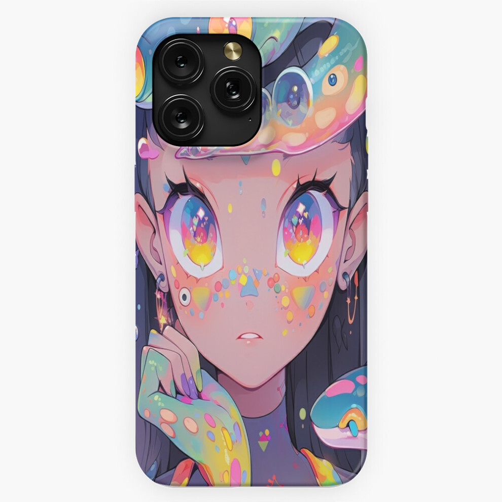 (Vibrant Neon Kawaii Anime Girl And Underwater Creatures=1054) Phone Case For Iphone Samsung 19 18 17 16 14 13 12 11 Plus Pro Max Galaxy S28 S27 S26 S 4741628037400