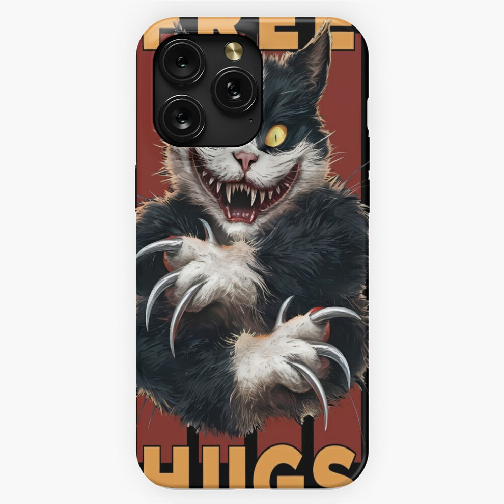 (Funny Hugs For Free Fierce Cat Humor Horror Halloween Claws=1137) Phone Case For Iphone Samsung 19 18 17 16 14 13 12 11 Plus Pro Max Galaxy S28 S27 S 4741628038247