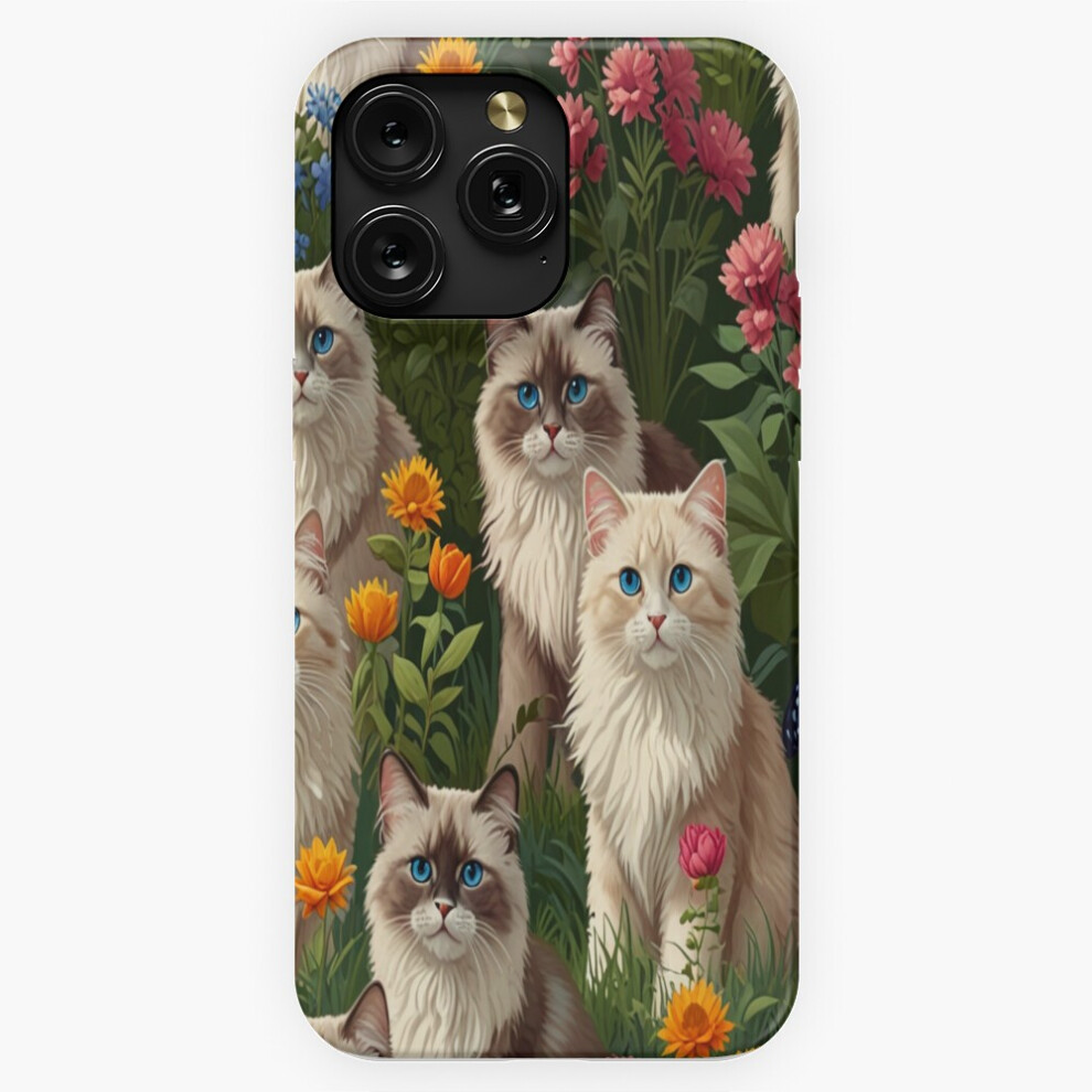 (Beautiful Ragdoll Cats Sitting In A Garden Surrounded By Flowers=1797) Phone Case For Iphone Samsung 19 18 17 16 14 13 12 11 Plus Pro Max Galaxy S28 4741628044972