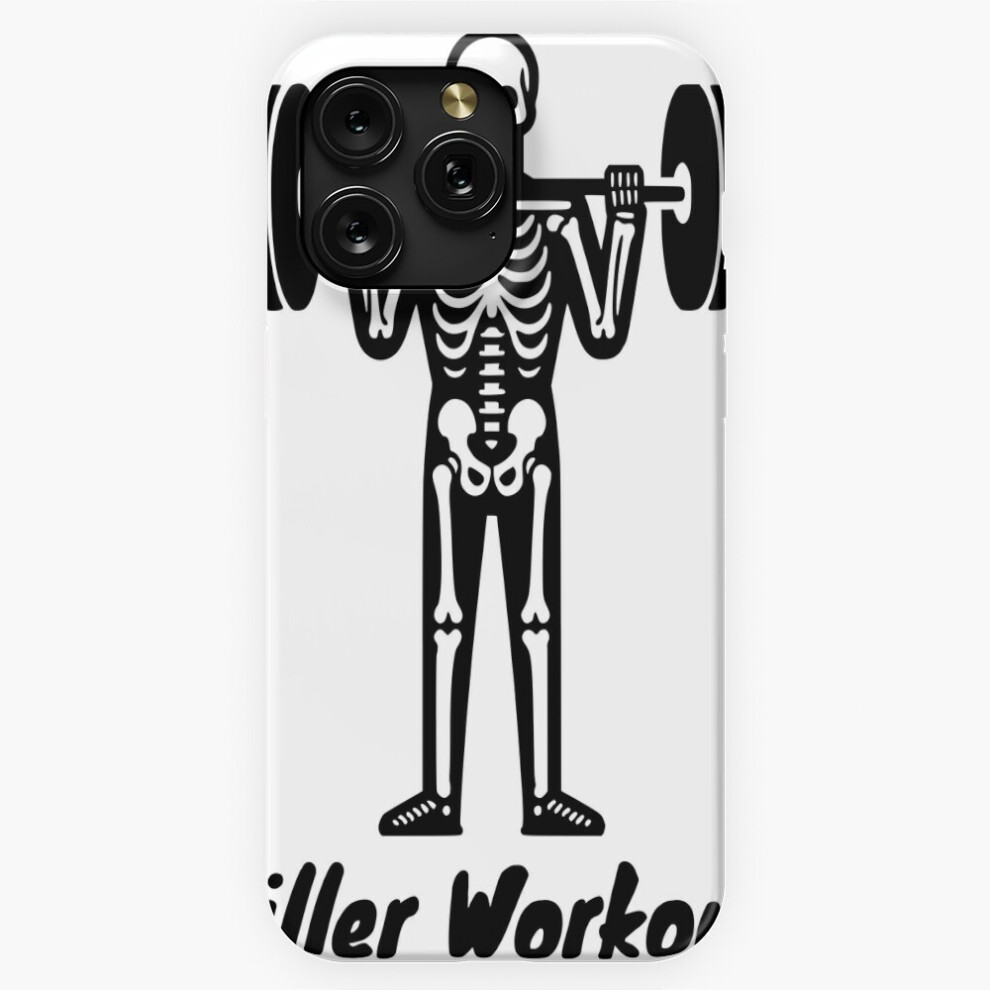(Killer Workout! Black And White Skeleton Gym Pun=1847) Phone Case For Iphone Samsung 19 18 17 16 14 13 12 11 Plus Pro Max Galaxy S28 S27 S26 S25 S24 White,Black 4741628045481