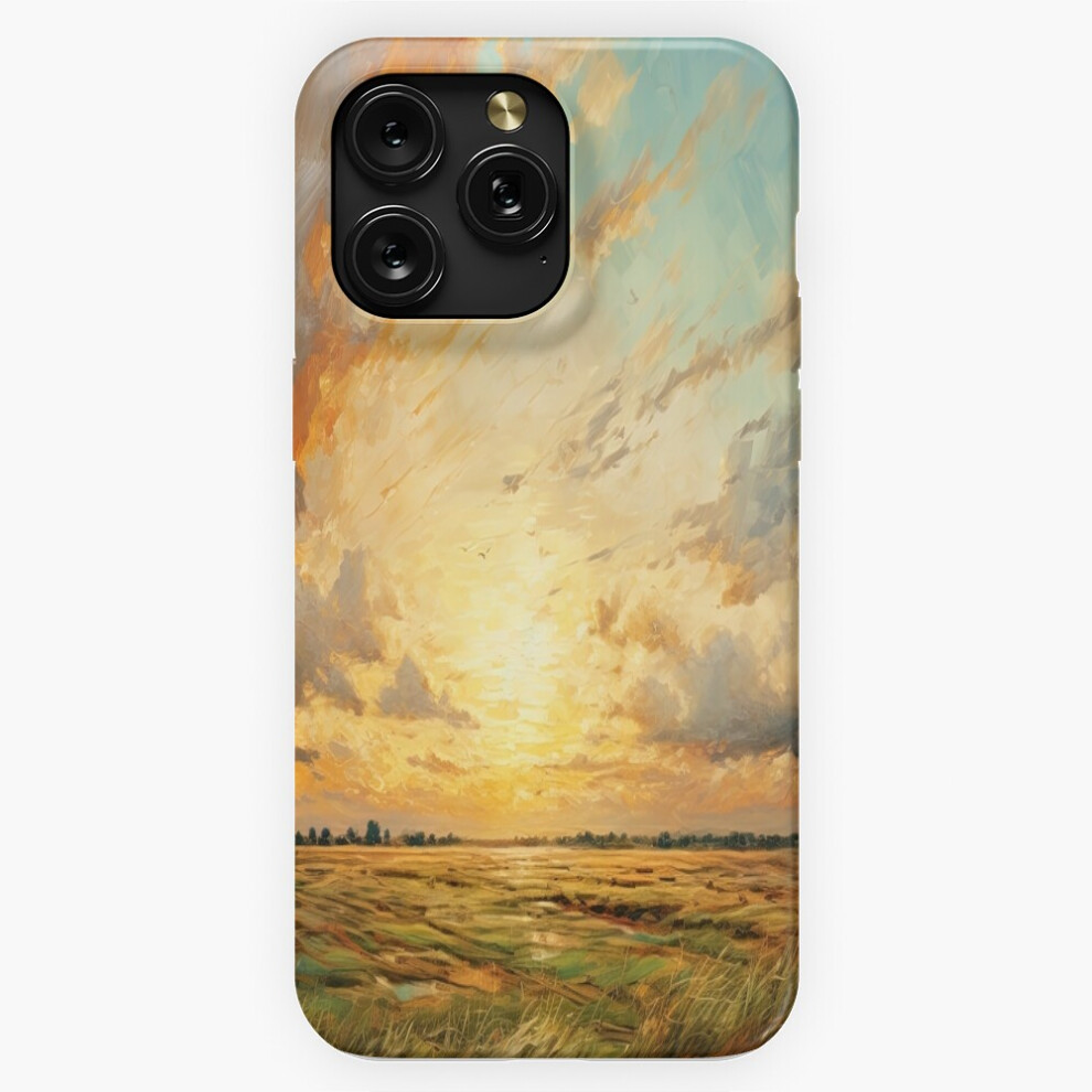 (Fields Of Barley On A Cloudy Sunset - Acrylic Landscape Painting =1740) Phone Case For Iphone Samsung 19 18 17 16 14 13 12 11 Plus Pro Max Galaxy S28 4741628044392