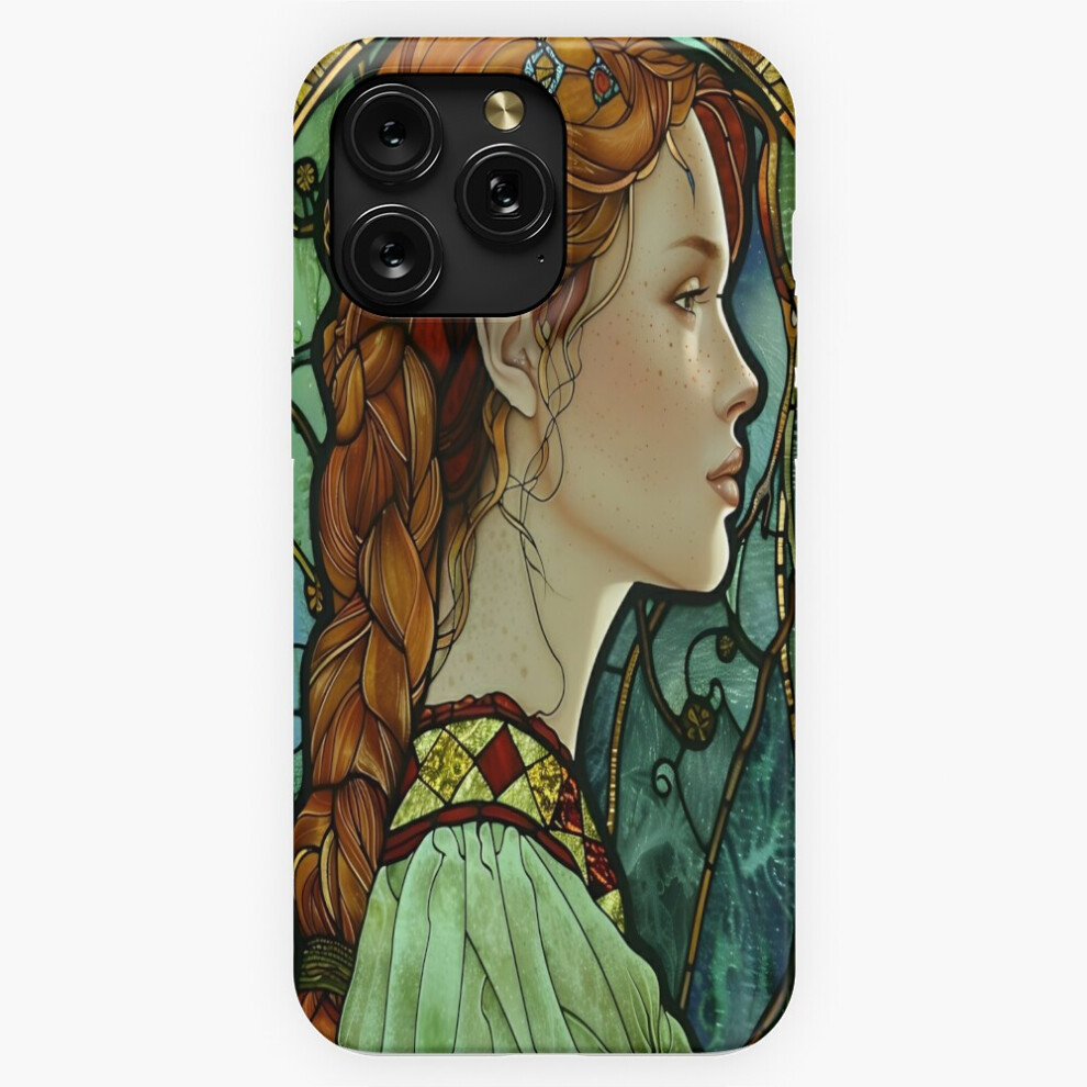 (Enchanting Irish Leprechaun Girl In Stained Glass Art=2098) Phone Case For Iphone Samsung 19 18 17 16 14 13 12 11 Plus Pro Max Galaxy S28 S27 S26 S25 4741628048048