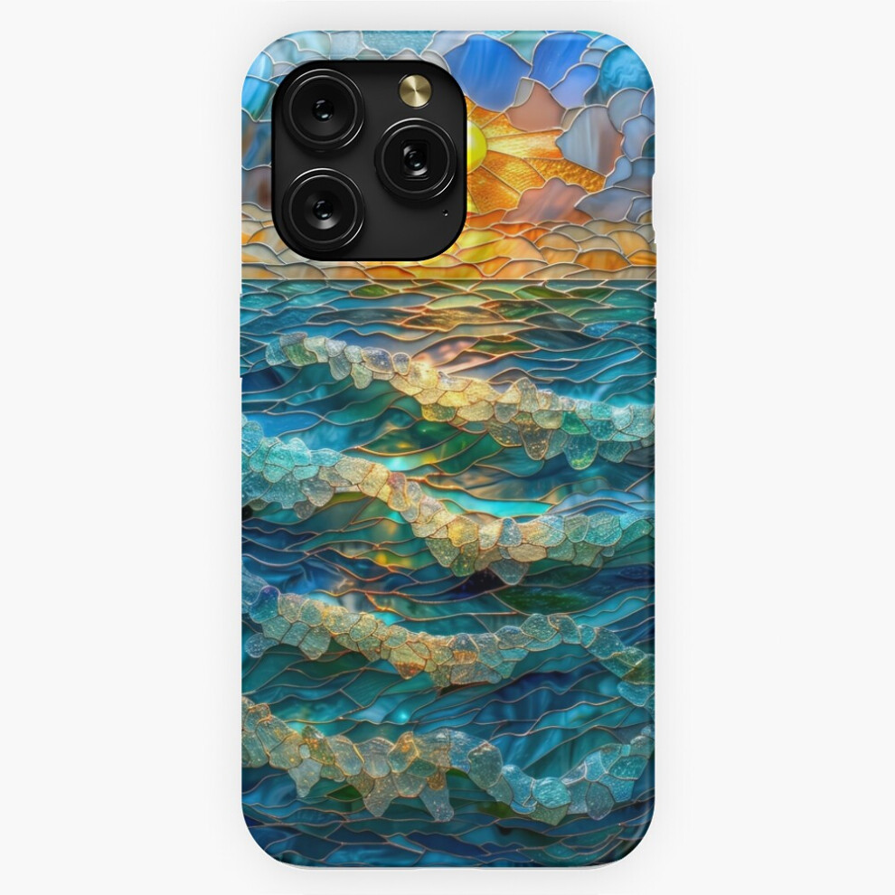 (Whimsical Sunset Ocean: Stained Glass Mosaic=2060) Phone Case For Iphone Samsung 19 18 17 16 14 13 12 11 Plus Pro Max Galaxy S28 S27 S26 S25 S24 S23 4741628047669