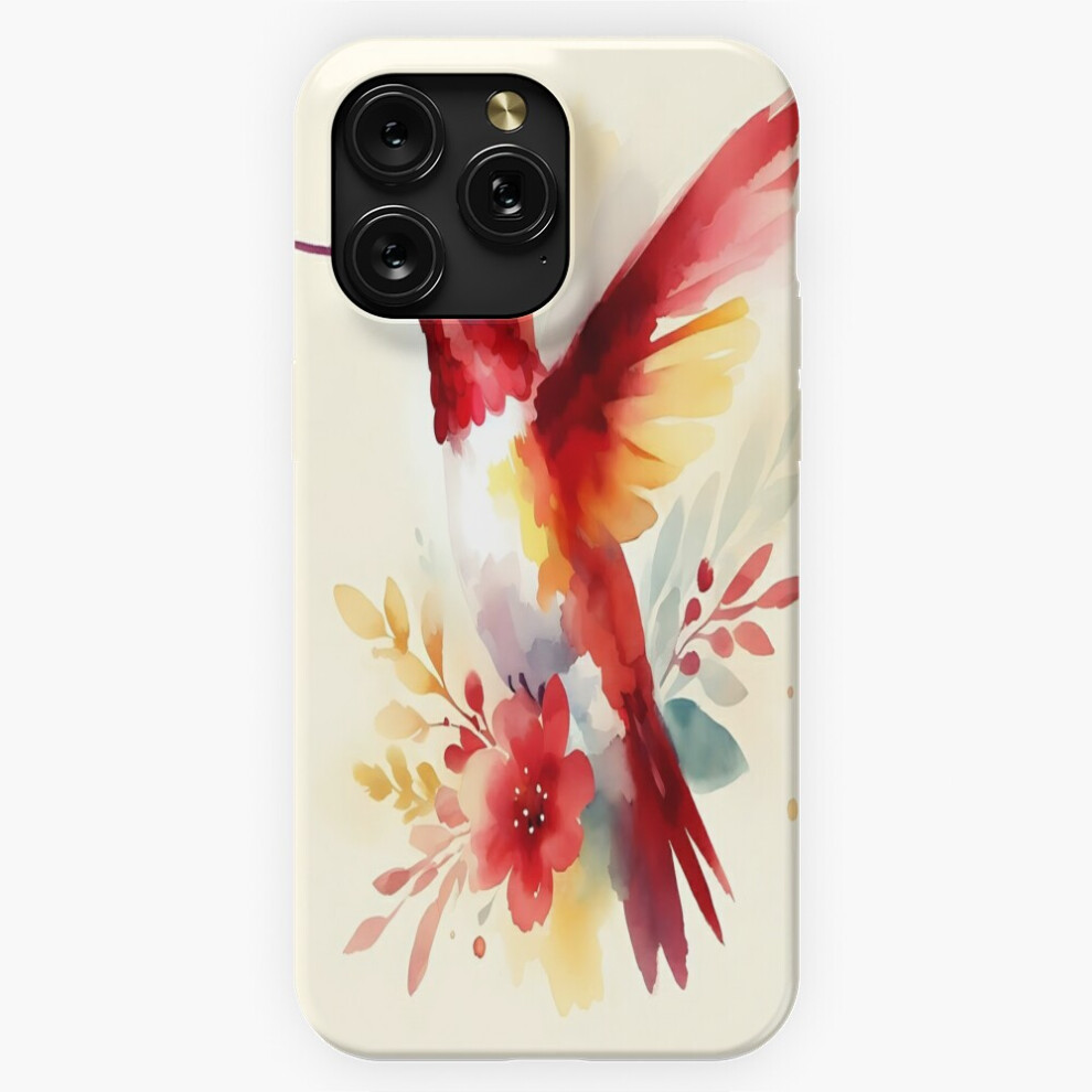 (A Hummingbird As A Watercolor In And Yellow=2136) Phone Case For Iphone Samsung 19 18 17 16 14 13 12 11 Plus Pro Max Galaxy S28 S27 S26 S25 S24 S Red 4741628048437