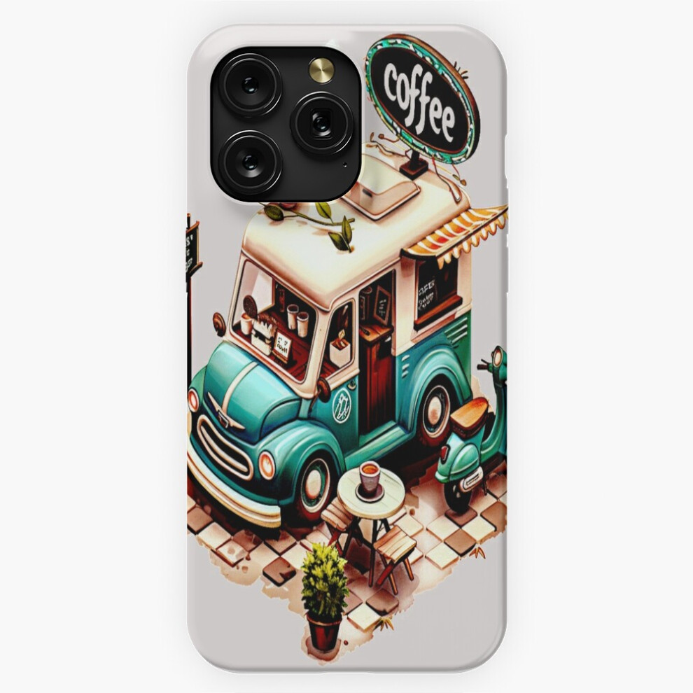 (Charming Coffee Truck ? Vibrant Illustration=2134) Phone Case For Iphone Samsung 19 18 17 16 14 13 12 11 Plus Pro Max Galaxy S28 S27 S26 S25 S24 S23 Brown 4741628048413