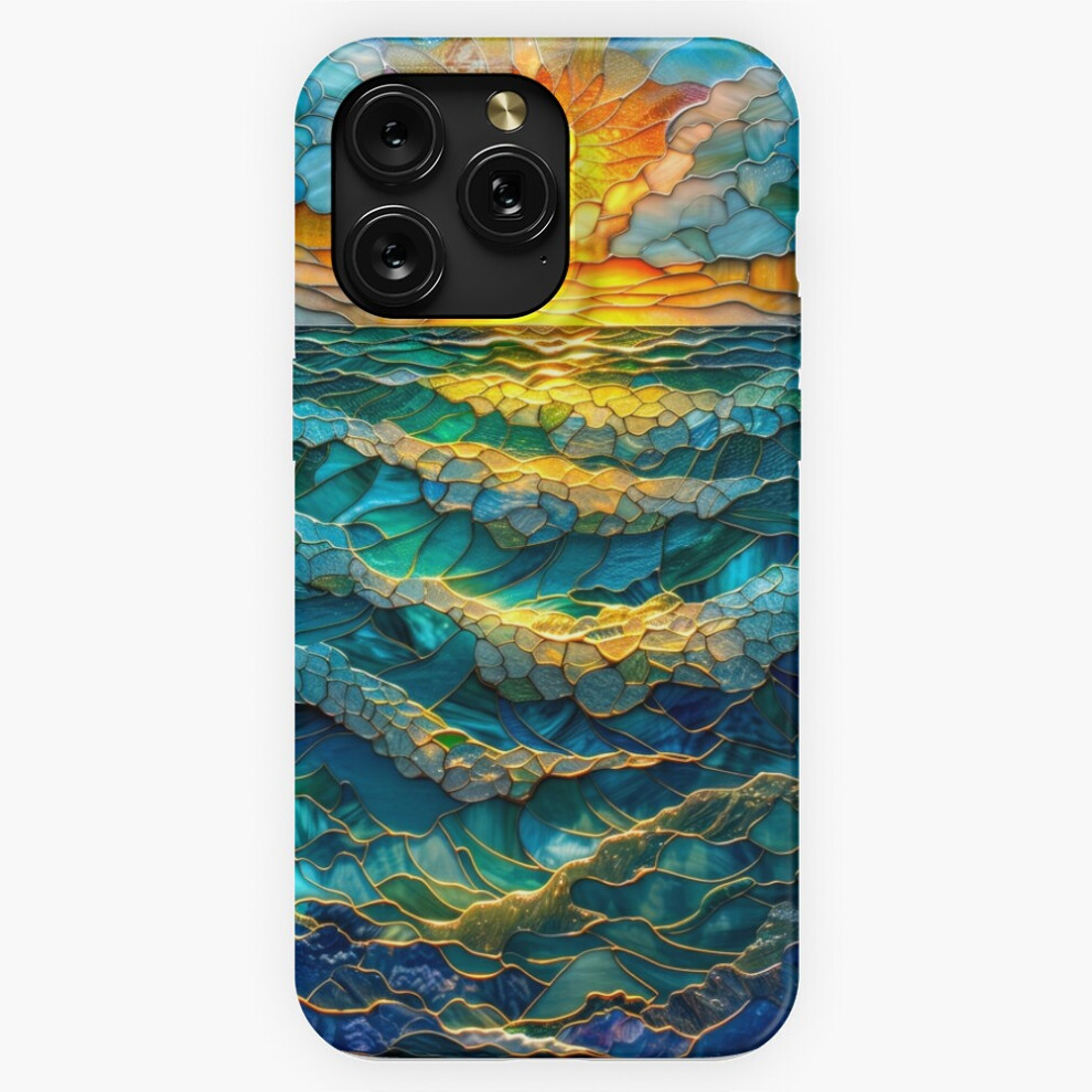 (Whimsical Sunset Ocean: Stained Glass Mosaic=2123) Phone Case For Iphone Samsung 19 18 17 16 14 13 12 11 Plus Pro Max Galaxy S28 S27 S26 S25 S24 S23 4741628048307