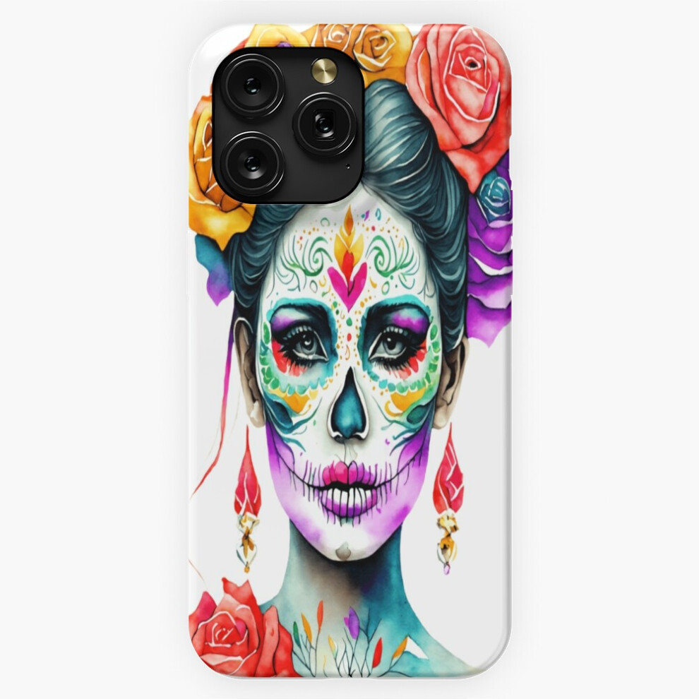 (Day Of The Dead Beauty: Woman With Multicolored Flowers"=2364) Phone Case For Iphone Samsung 19 18 17 16 14 13 12 11 Plus Pro Max Galaxy S28 S27 S26 4741628050768