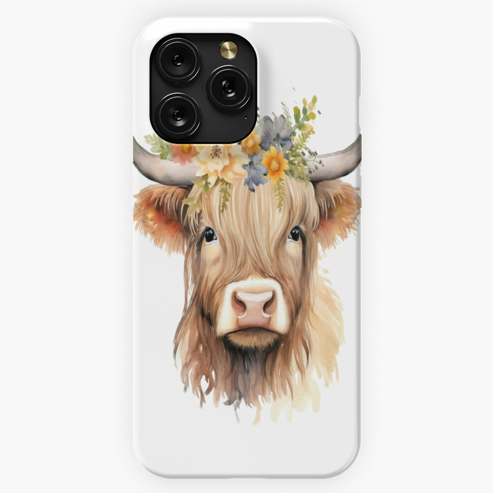 (Watercolor Highland Cow With Flower Crown=2199) Phone Case For Iphone Samsung 19 18 17 16 14 13 12 11 Plus Pro Max Galaxy S28 S27 S26 S25 S24 S23 S22 4741628049076