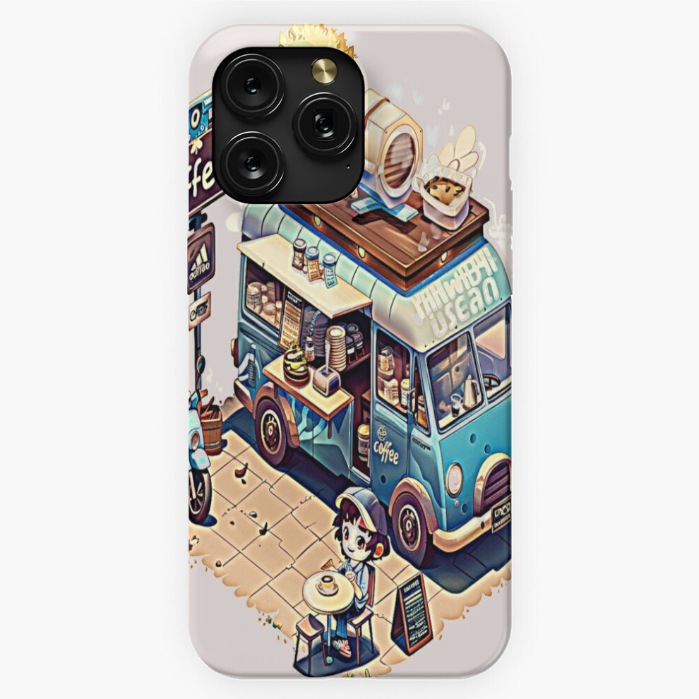 (Charming Coffee Truck ? Vibrant Illustration=2778) Phone Case For Iphone Samsung 19 18 17 16 14 13 12 11 Plus Pro Max Galaxy S28 S27 S26 S25 S24 S23 Brown 4741628054988